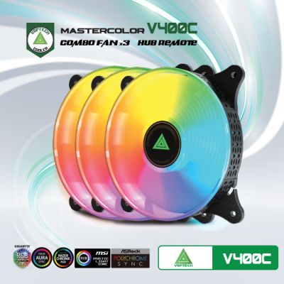 Bộ kiss  Fan case + Hub VSPTECH LED RGB V400C x3 fan