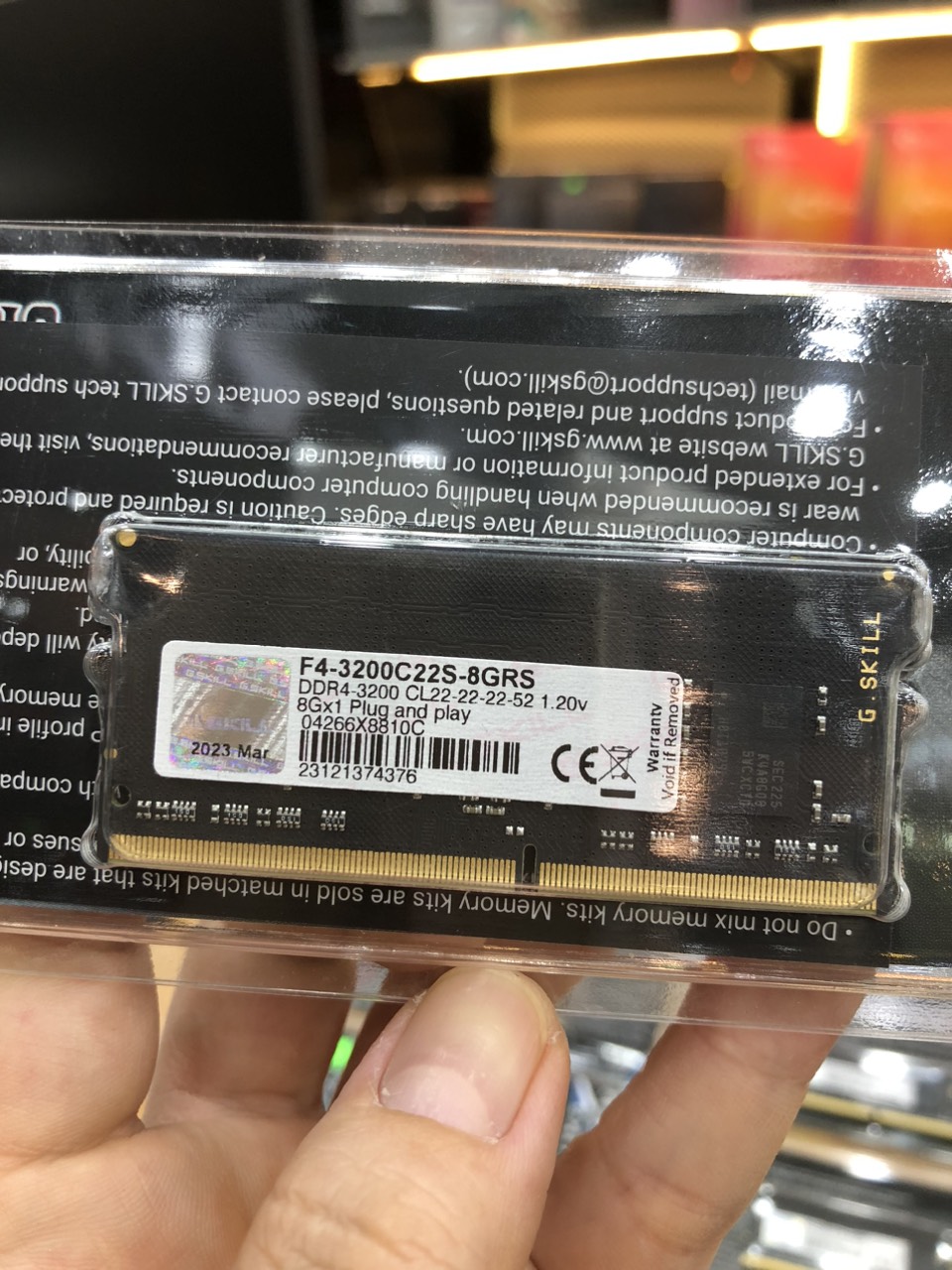 RAM Laptop GSkill RIPJAWS 8GB (DDR4 | 3200MHz | C22 | 1x8GB | F4-3200C22S-8GRS 860)