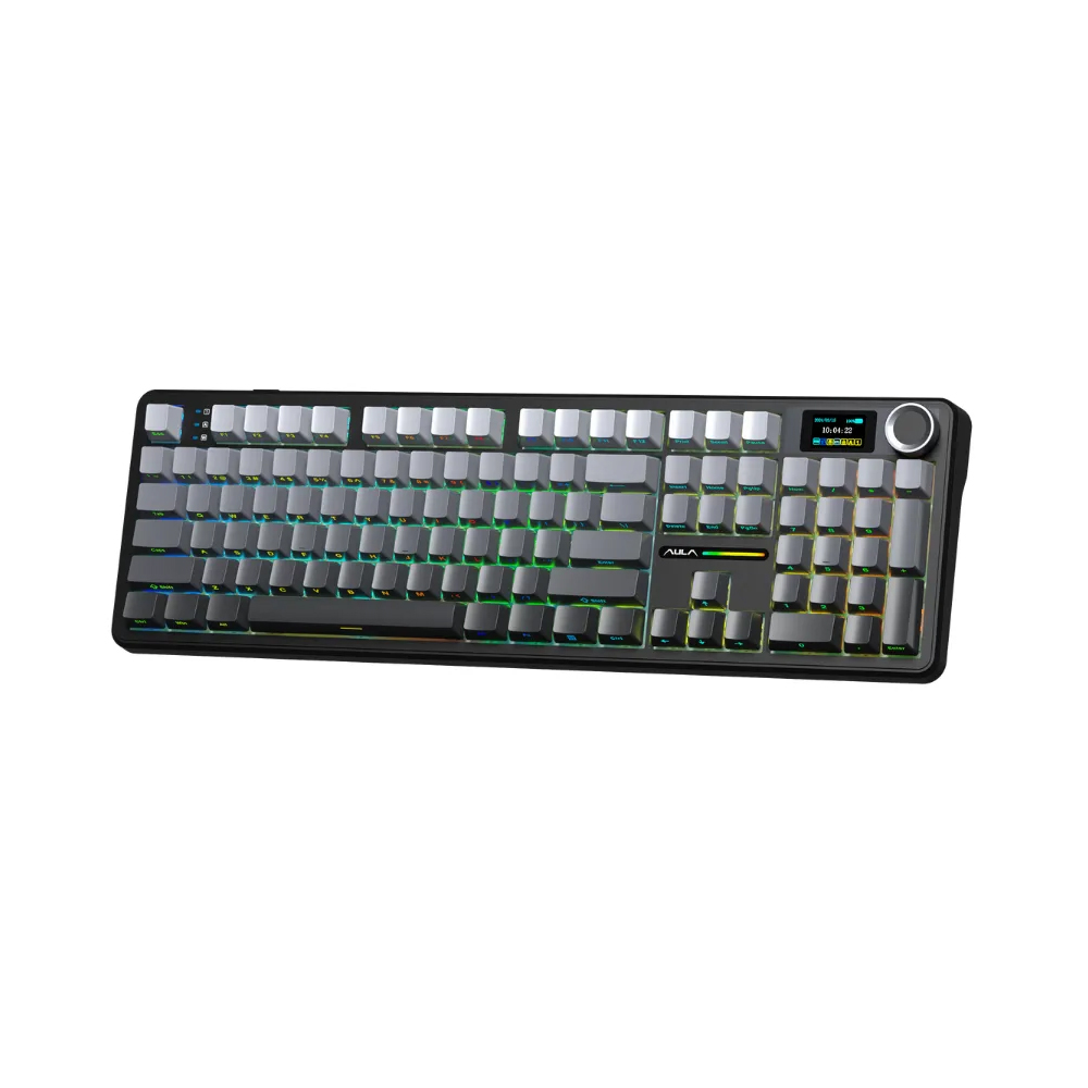 Bàn phím cơ gaming 3 mode AULA F108 xám đen gradient, Nimbus switch (1264)