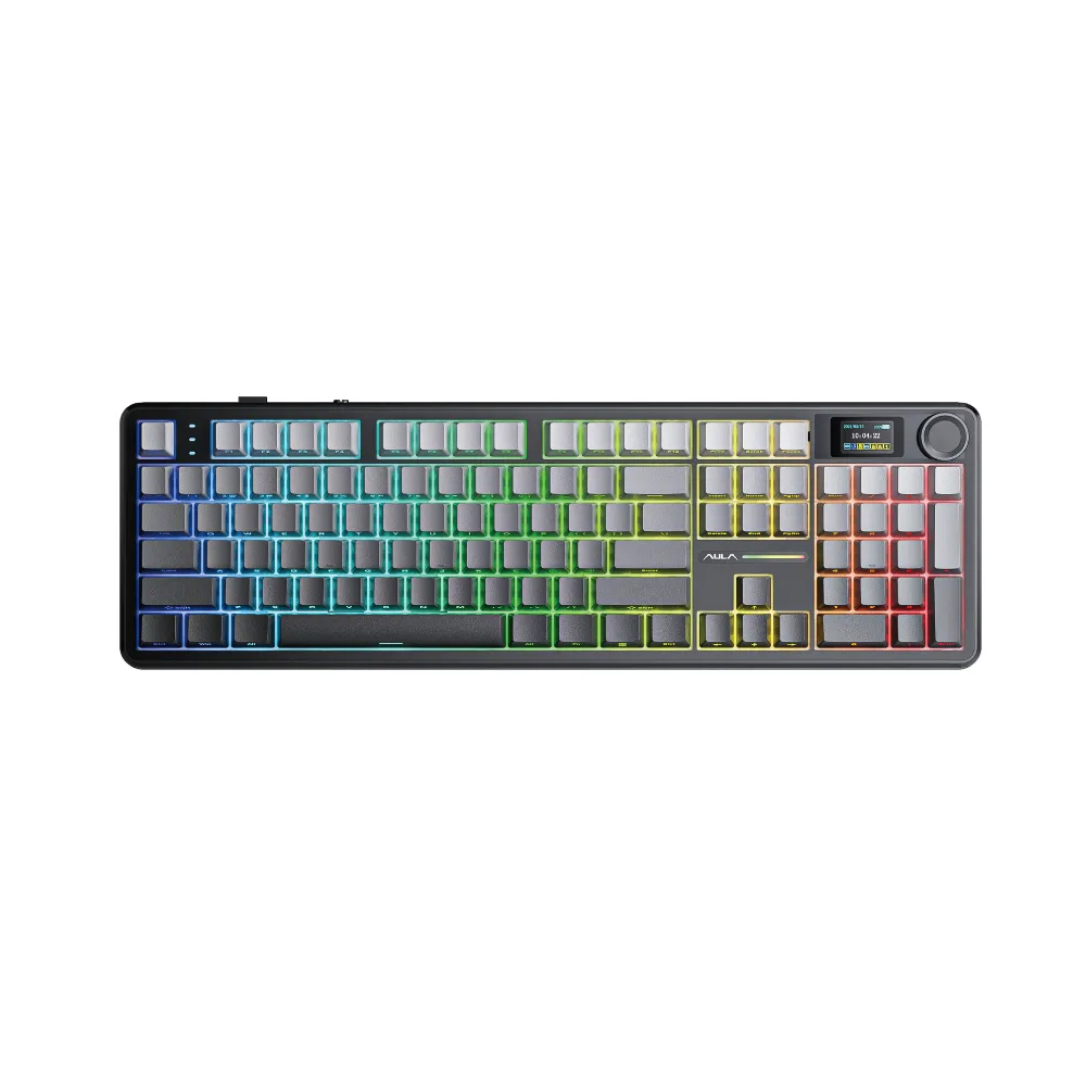 Bàn phím cơ gaming 3 mode AULA F108 xám đen gradient, Nimbus switch (1264)