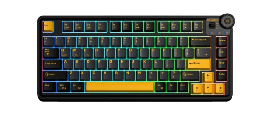 Bàn phím cơ gaming 3 mode AULA AU75 đen xám cam, Star Vector switch (0997)