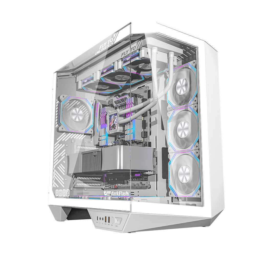 Vỏ Case DarkFlash DY470 White (ATX, Mid Tower,Màu Trắng, Đen ) Case Bể Cá