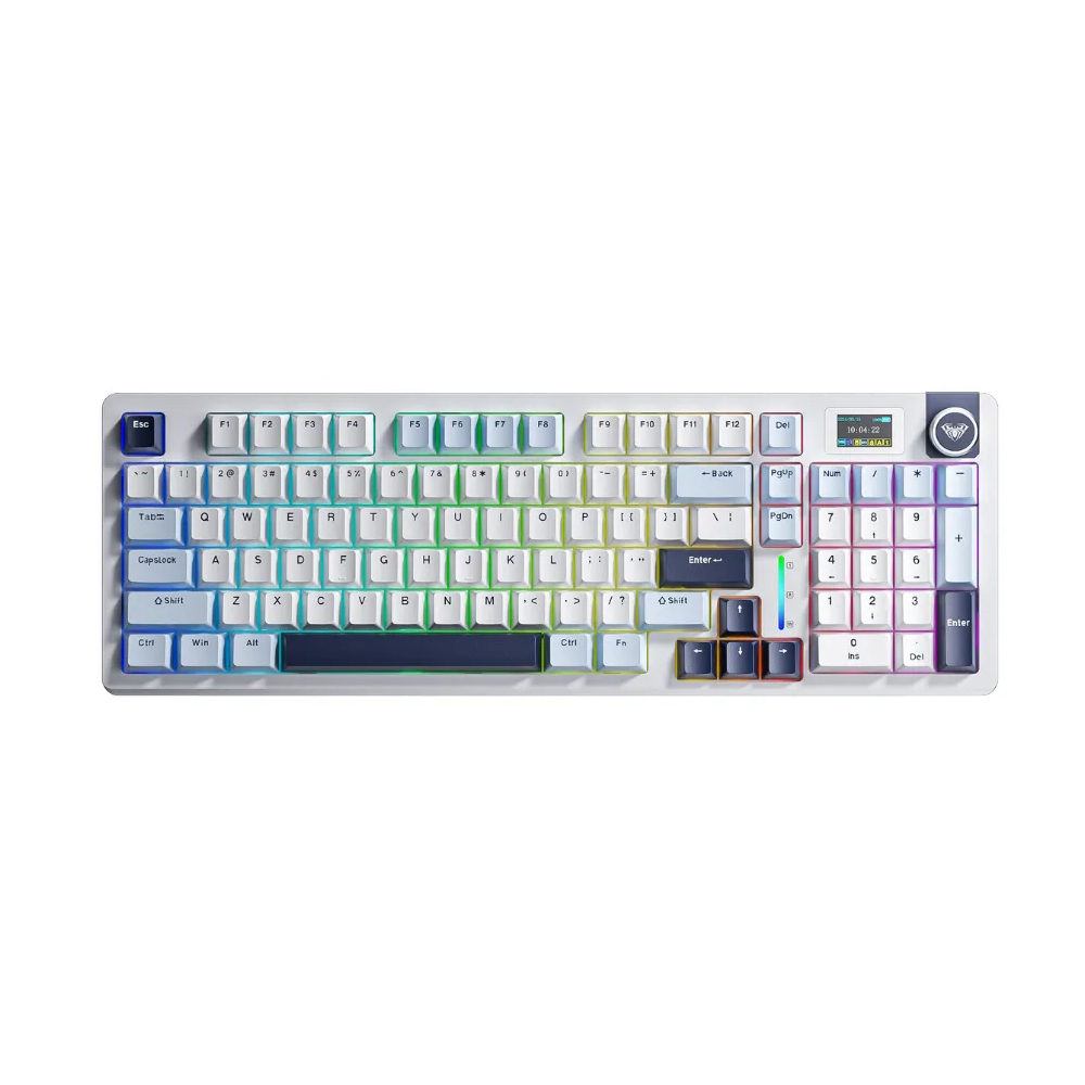 Bàn phím cơ gaming 3 mode AULA S98 pro xanh dương trắng tím đậm, Caramel Latte switch (0829)