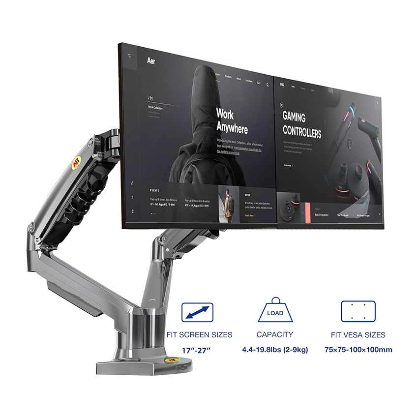 GIÁ ĐỠ MÀN MÁY TÍNH NORTH BAYOU F160 MÀU XÁM (17-27 INCH)