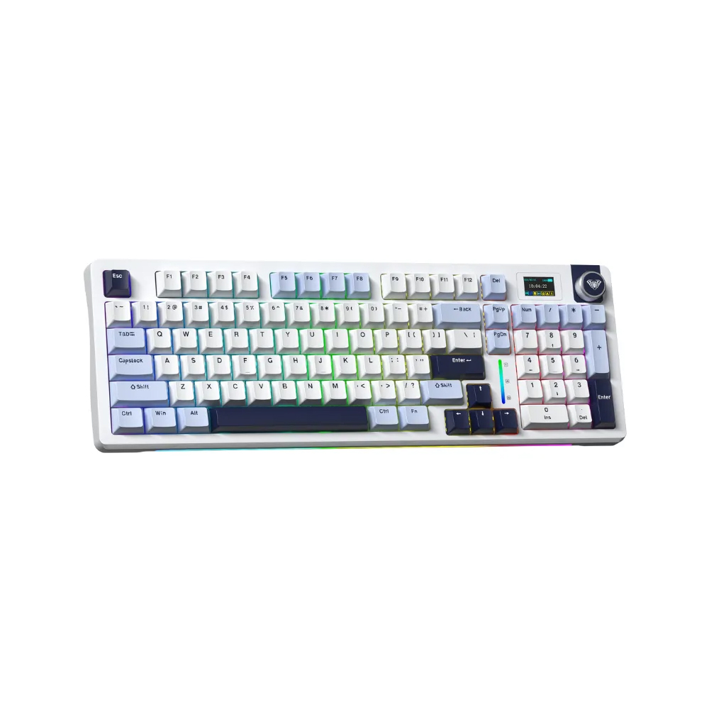 Bàn phím cơ gaming 3 mode AULA S98 pro xanh dương trắng tím đậm, Caramel Latte switch (0829)