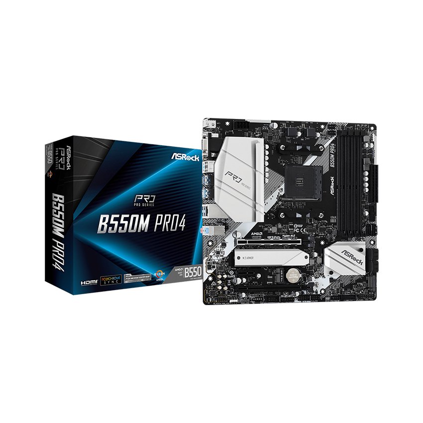 Mainboard ASROCK B550M PRO4 (AMD B550, Socket AM4, m-ATX, 4 khe RAM DDR4)