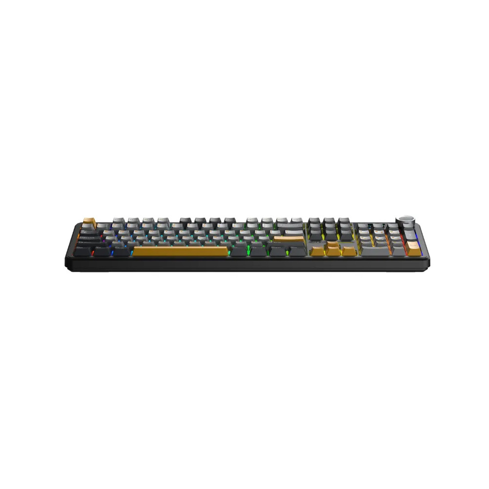 Bàn phím cơ gaming 3 mode AULA F108 Pro đen xám vàng, Reaper switch (1295)