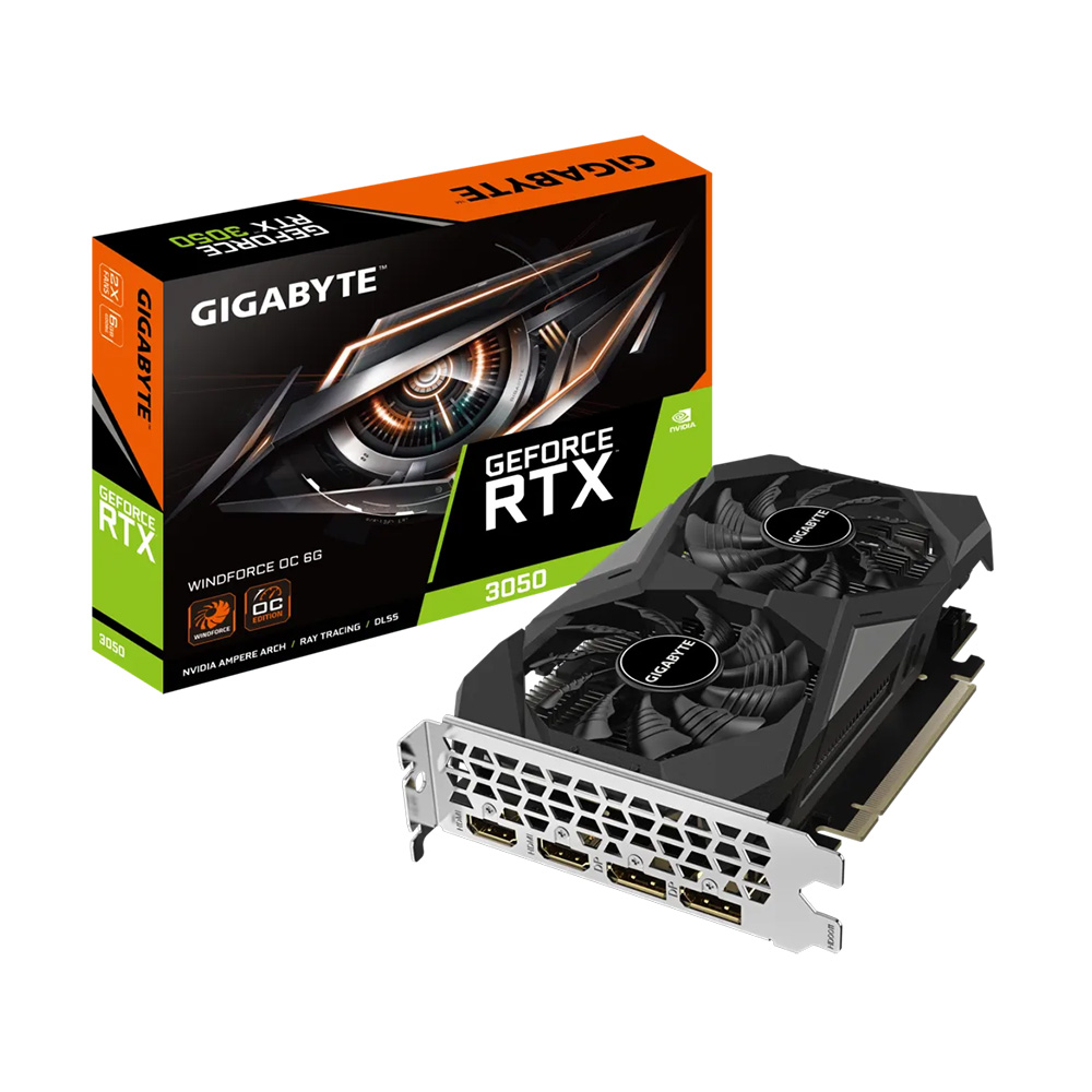 Card màn hình VGA Gigabyte RTX 3050 Windforce OC 6GB (N3050WF2OC -6GD)