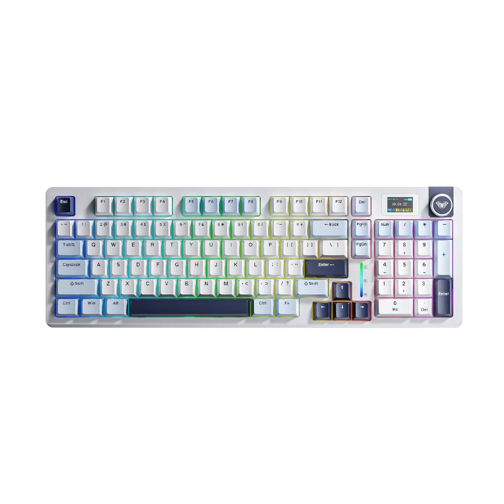 Bàn phím cơ gaming 3 mode AULA S98 pro xanh dương trắng tím đậm, Paleo Dust switch (0812)